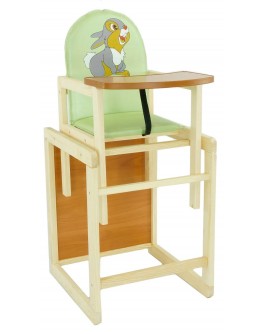 Дитячий стільчик для годування Сірий зайчик, колір салатовий (2061)