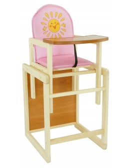 Дитячий стільчик для годування Сонечко, колір рожевий (2032)