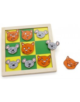 Дерев'яна гра Хрестики-нулики. Кішки-мишки Lam Toys (1322)