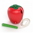 Дерев'яна іграшка шнурівка Яблуко з черв'ячком (MD 0494)