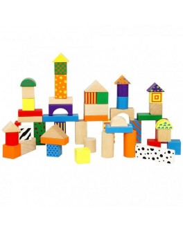 Дерев'яний конструктор кубики Viga Toys Будиночки (59695)