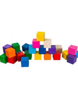 Деревянные кубики цветные 25 шт, ТАТО - tato КБ-001