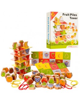 Деревянная игрушка шнуровка фрукты и ягоды (A20) - mpl A20