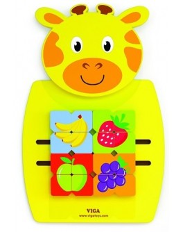 Деревянная игрушка настенная Viga Toys Жираф с фруктами (50680) - afk 50680