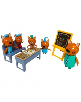 Ігровий набір Три кота Kittens love learning - Знову в школу, 5 фігурок (M 8812)