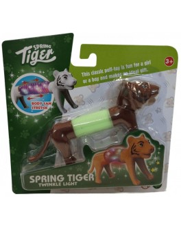 Розвиваюча сенсорна іграшка Тигр Pop Tube антистрес поп туб, гофра, світиться, коричневий (SS 7029)