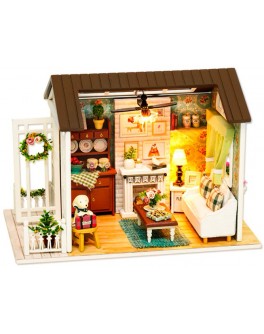 3D Румбокс ляльковий будинок конструктор DIY Cute Room Вітальня з верандою та каміном (C 48620)