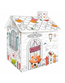 Картонний ігровий будиночок розмальовка для дітей DIY Doodle 34х23х38, кольорові фломастери (Z 030)