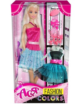 Кукла Ася Модные цвета Блондинка в розово-голубом 28 см (35074) - ves 35074