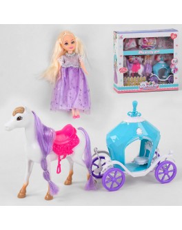 Ігровий набір Лялька з каретою, кінь, аксесуари (5505)