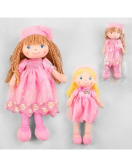 Лялька м'яконабивна в сукні, черевичках і шапочці, зріст 40 см (А-87019)