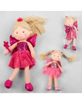 Лялька м'яконабивна в рожевій сукні і черевичках, зріст 40 см (А-33608)