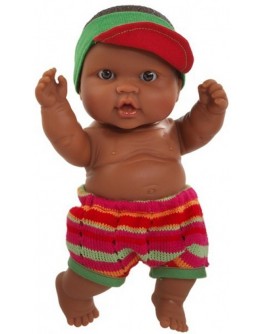 Кукла-пупс Младенец мальчик мулат в кепке и шортах Paola Reina (21101) 22 см - kklab 21101