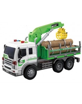 Машинка інерційна Wenyi Вантажівка з дровами, світло, звук, зелений (WY 300 E)