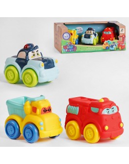 Набір вінілових машин Jazhouda Toys 3 штуки, спеціальний транспорт (JZD 099)