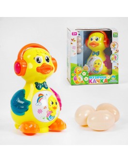 Музична розвиваюча іграшка TK Group Каченятко, підсвічування, пісня, несе яйця, рухається (21303)