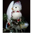 Декоративная новогодняя композиция Снеговик на луне - igs 70063