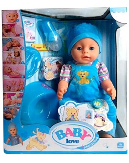 Пупс функциональный Baby Born BL 033 E в голубом комбинезоне и шапочке - igs 68838