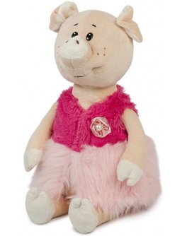 Мягкая игрушка Свинка Буба в меховой жилетке, 21 см - SGR MT-MRT031805-21