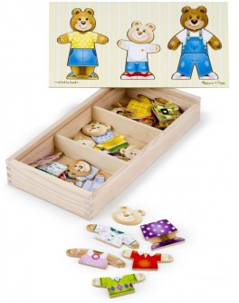 Деревянная игрушка рамка-вкладыш Одень семью медведей Melissa & Doug - MD3770