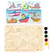 Деревянная рамка вкладыш - разрисовка Морской транспорт Розумний Лис - roz 90098
