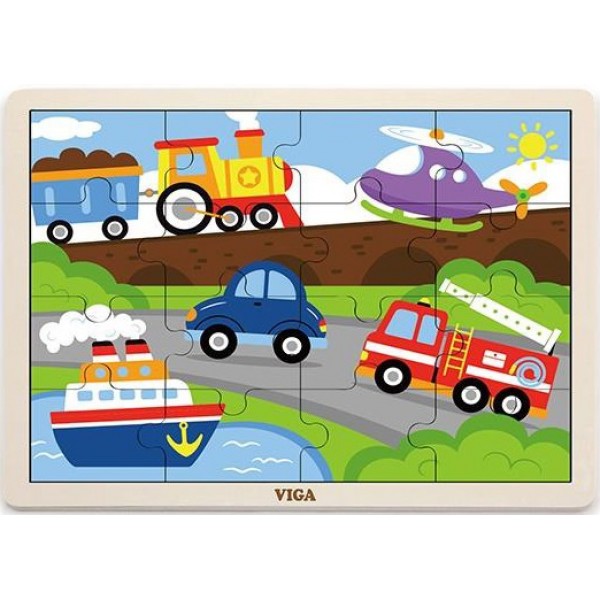 Пазл з дерева Viga Toys Транспорт (51456) - afk 51456
