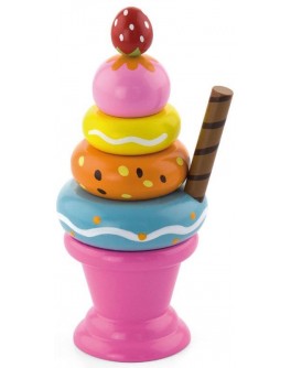 Іграшка дерев'яна Viga Toys Морозиво з фруктами. Полуничка (51321) - afk 51321