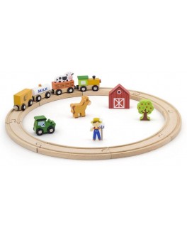 Іграшка дерев'яна Viga Toys Залізниця, 19 деталей (51615) - afk 51615