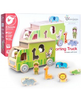 Дерев'яна іграшка Classic World Вантажівка сортер з тваринами - CW 4155