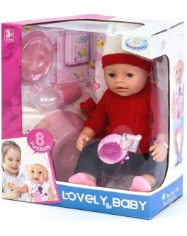 Пупс Baby Born функціональний 8040-490 в червоному светрі і шапочці - igs 8040-490