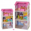 Дерев'яний триповерховий будиночок для ляльок з меблями - mpl MD1549