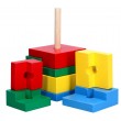 Дерев'яна іграшка пірамідка Головоломка 8 елементів, Komarovtoys
