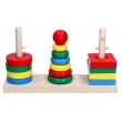Дерев'яна іграшка пірамідка Головоломка 3в1, Komarovtoys - kom 338