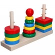 Дерев'яна іграшка пірамідка Головоломка 3в1, Komarovtoys - kom 338