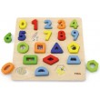 Дерев'яна рамка вкладиш Viga Toys Цифри і фігури (50119)