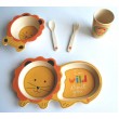 Набір дитячого бамбукового посуду 5 предметів Левеня 5 предметів (MH-2775)