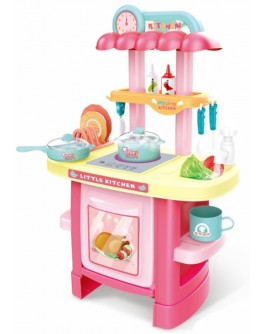 Дитяча кухня з реалістичними звуками та світловими ефектами та холодною парою, рожева (3620A)