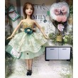 Лялька шарнірна Emily шатенка в зеленій сукні з аксесуарами 30 см (QJ 088 D)