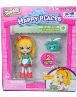 Кукла Happy Places S1 Сью Спагетти (2 эксклюзивных петкинса, подставка) - KDS 56323