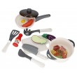 Дитячий набір посуду з плитою, підсвічування, звуки, продукти на липучках, 13 елементів (BC 9005)