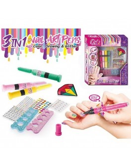 Набір косметики для дівчаток 4 ручки, пилочка, наліпки, розділювачі для пальців (8818)