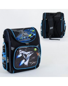 Рюкзак шкільний каркасний Космічний корабель 1 відділення, 3 кишені, спинка ортопедична, 3D принт (С 36190)