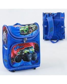 Рюкзак шкільний каркасний з машинами 1 відділення, 3 кишені, спинка ортопедичне (С 36174)