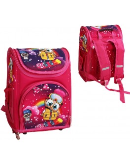 Рюкзак шкільний рожевий з совою, регульовані лямки, 2 відділення (C 65135)