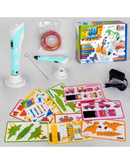 3D ручка для дітей + шаблони, блакитна Набір для творчості Fun Game (60484)