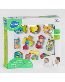 Подарунковий набір брязкалець новонародженому, Hola 10 шт