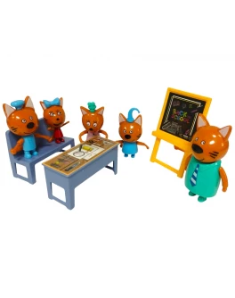 Ігровий набір Три кота Kittens love learning - Знову в школу, 5 фігурок (M 8812)