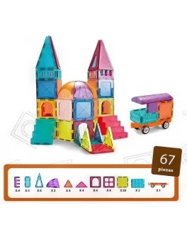 Конструктор магнітний Будинок, машинка, 67 деталей (CH 1132)