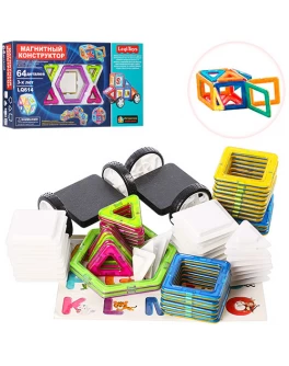 Магнитный 3D конструктор Leqi-toys LQ614, 64 детали  - mpl LQ614
