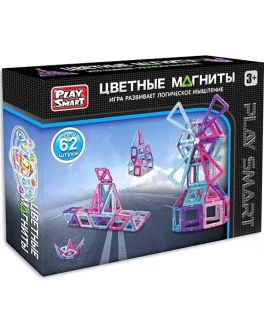 Магнітний конструктор Play Smart Фігури, 62 деталі, 7 моделей (2491)